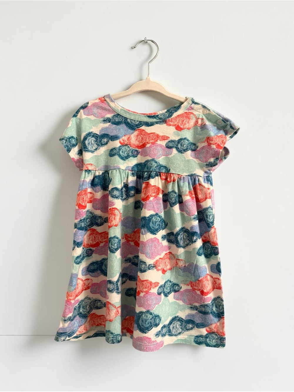 Nordstrom Girls Mint Dress with Coral, Navy & Lavender Print